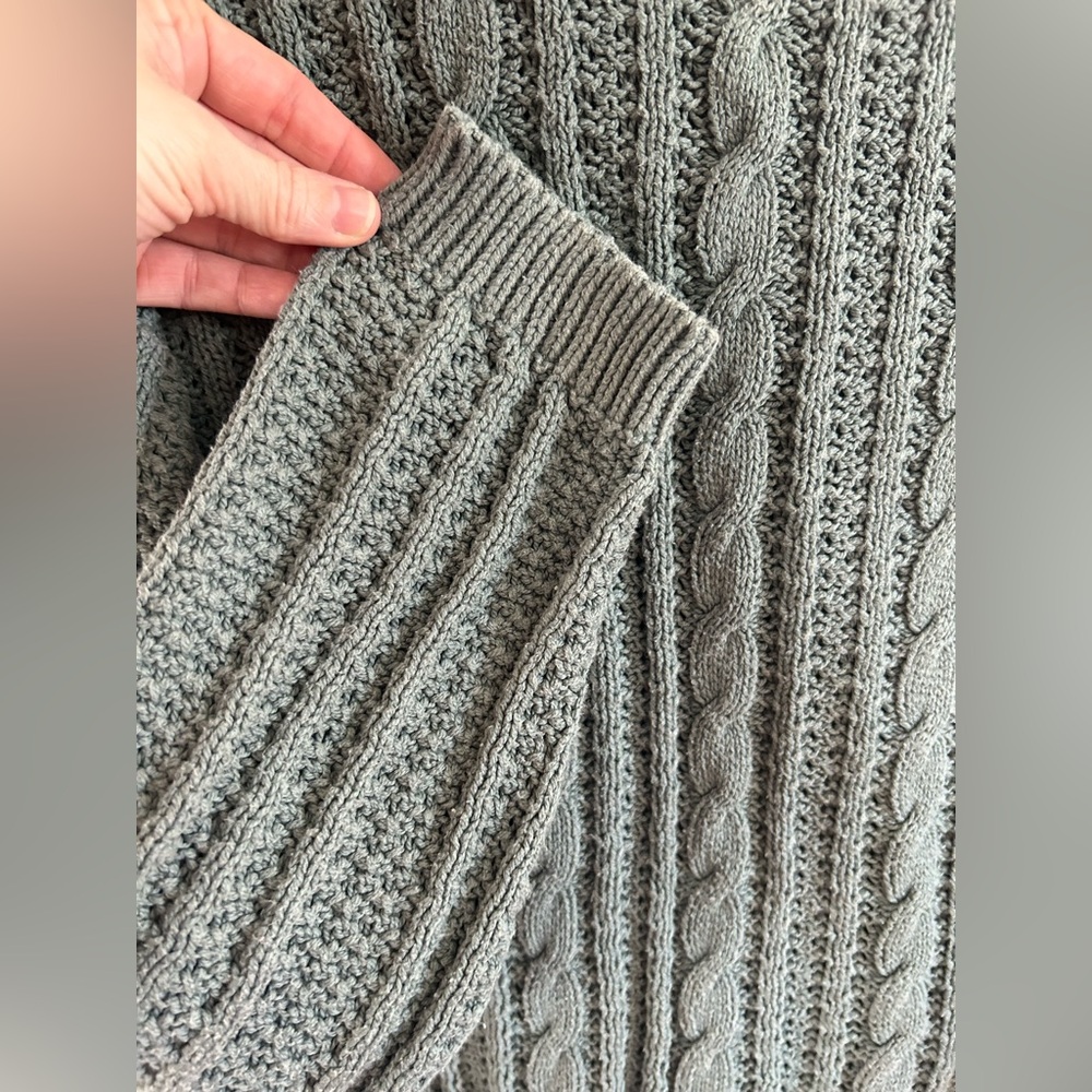 Vintage Cherokee Rolled Neck Cable Knit Crocheted USA Sweater Womens Size S - Picture 3 of 8
